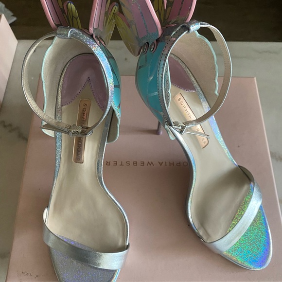 Sophia Webster Pastel Butterfly Heels - Pink and Yellow - Picture 2 of 4